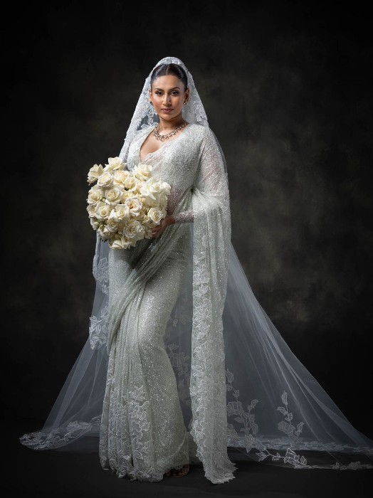 Saree with veil
